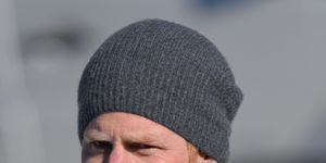 prince harry wears a wooly hat at an invictus games event