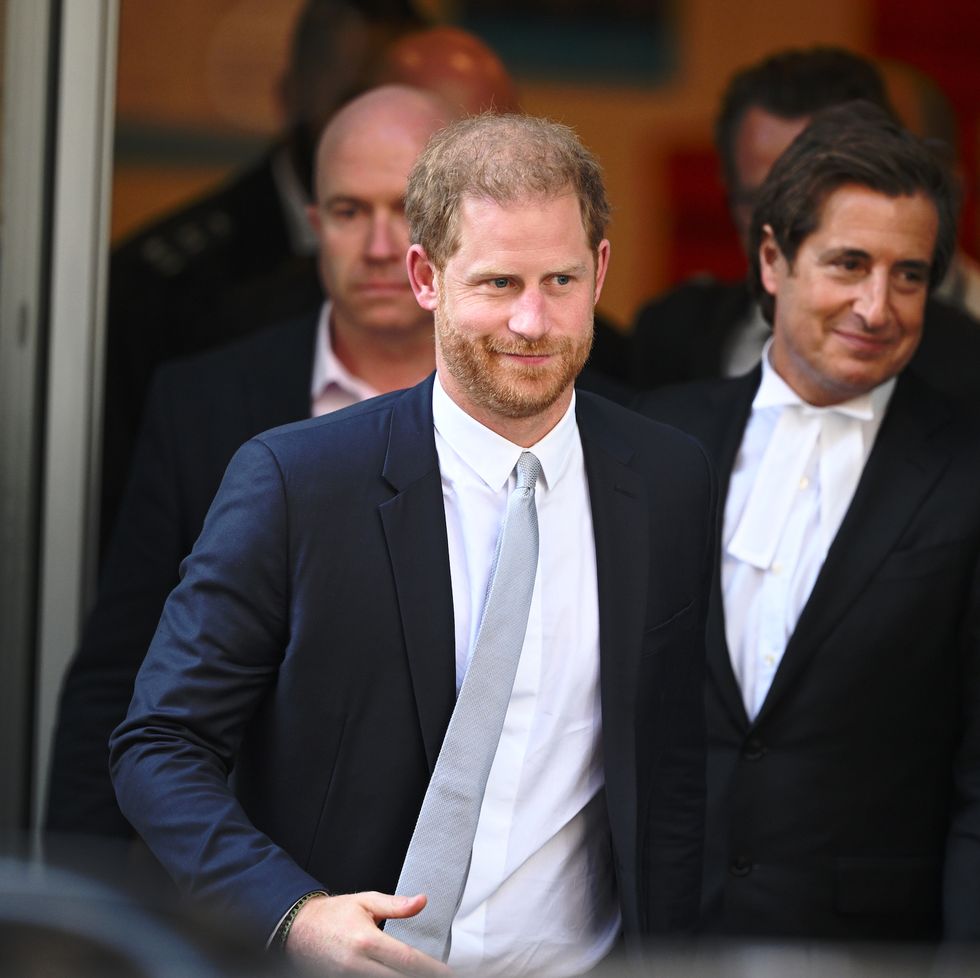 prince harry and his lawyer, david sherborne, leaving t﻿he rolls building at high court on 7 june 2023