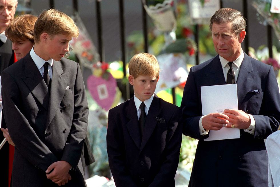 Prince Harry at Princess Diana's funeral