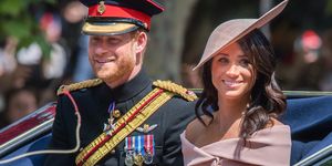 prince harry and meghan markle during trooping the colour 2018
