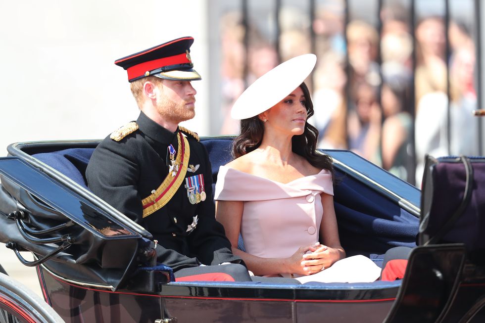 prince harry and meghan markle at trooping the colour 2018