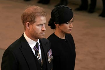 prince harry and meghan markle during queen elizabeth ii's funeral