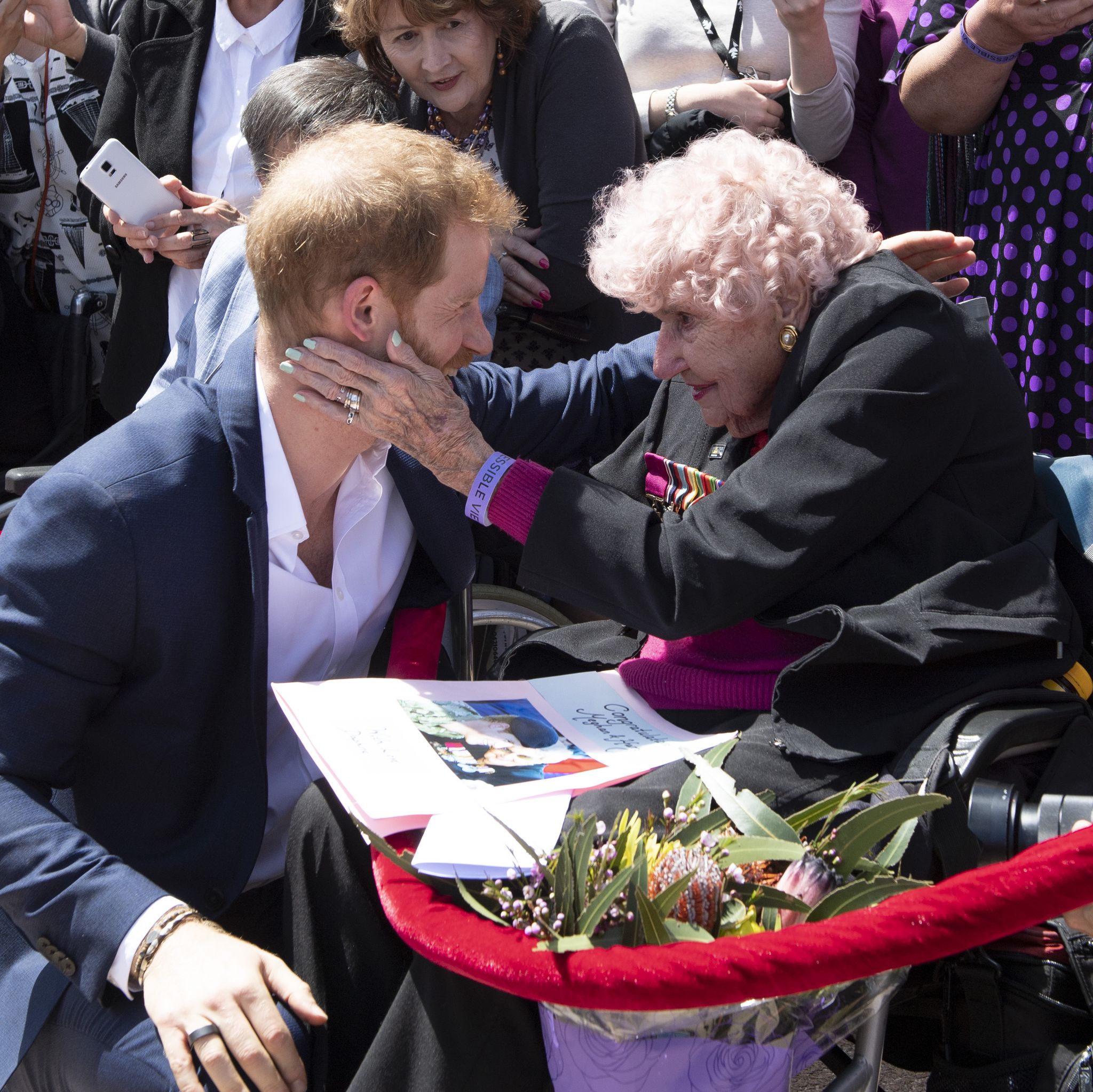 Prince Harry with Daphne Dunne