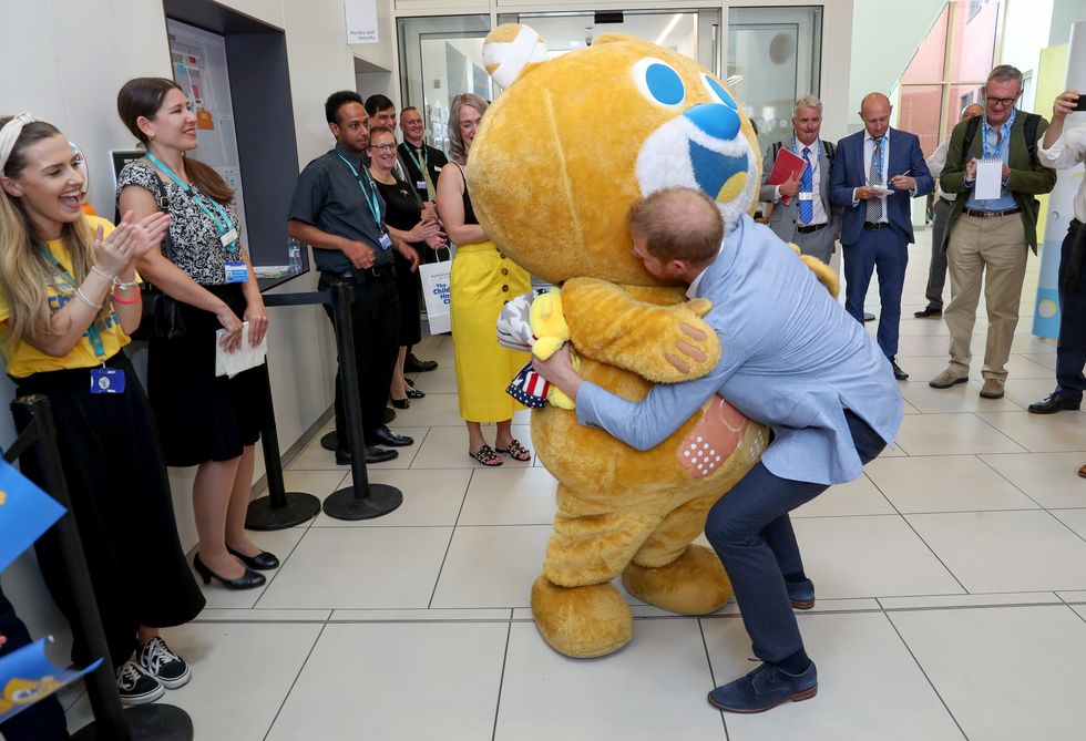 prince harry mascot hug The Duke Of Sussex Visits Sheffield