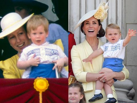 Prince Harry and Prince Louis wear the same blue and white outfit to Trooping the Colour.
