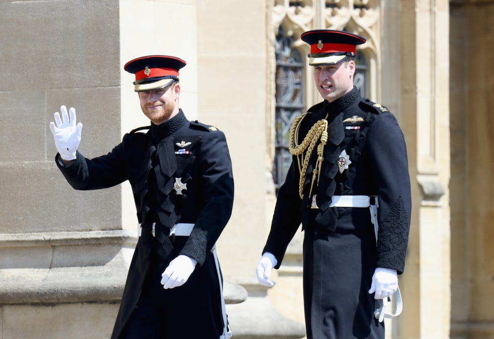 Prince Harry and Prince William at the royal wedding
