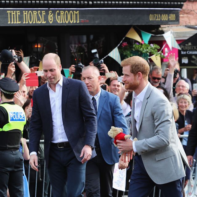 British princes on walkabout of Windsor before royal wedding