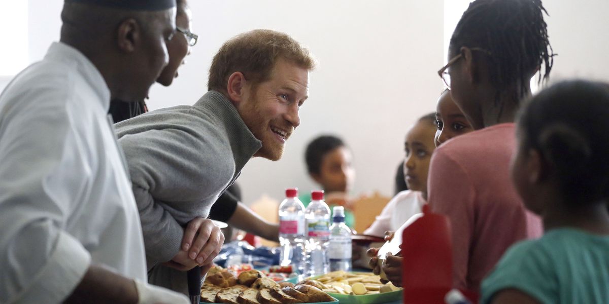 Prince Harry helped with the Fit and Fed campaign, playing sports with children and making sure they'd had a good meal