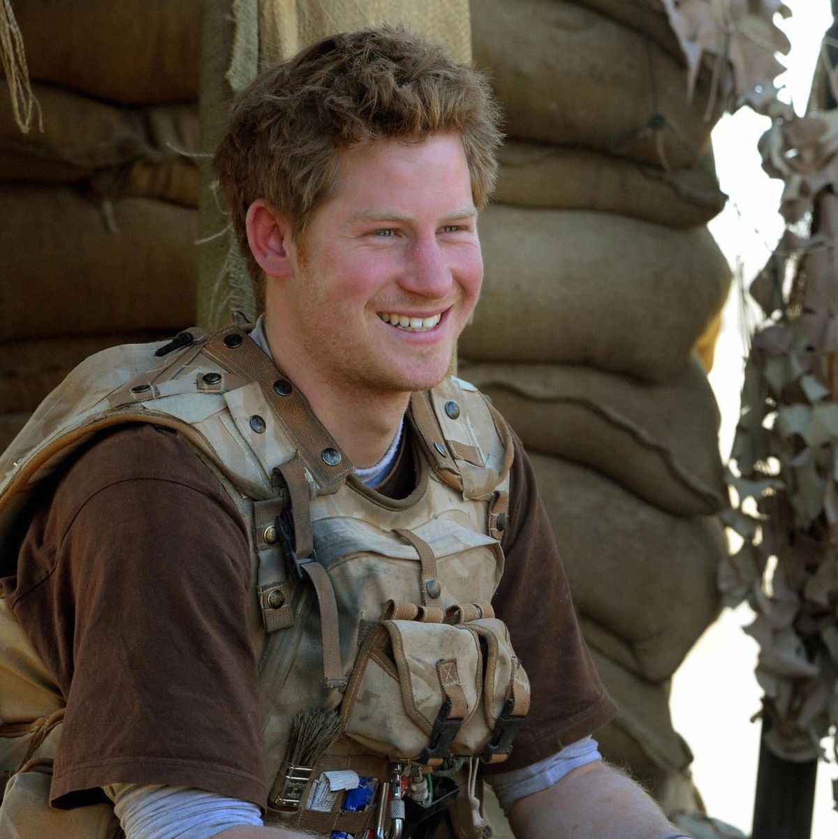 Prince Harry sits in an area of the obse