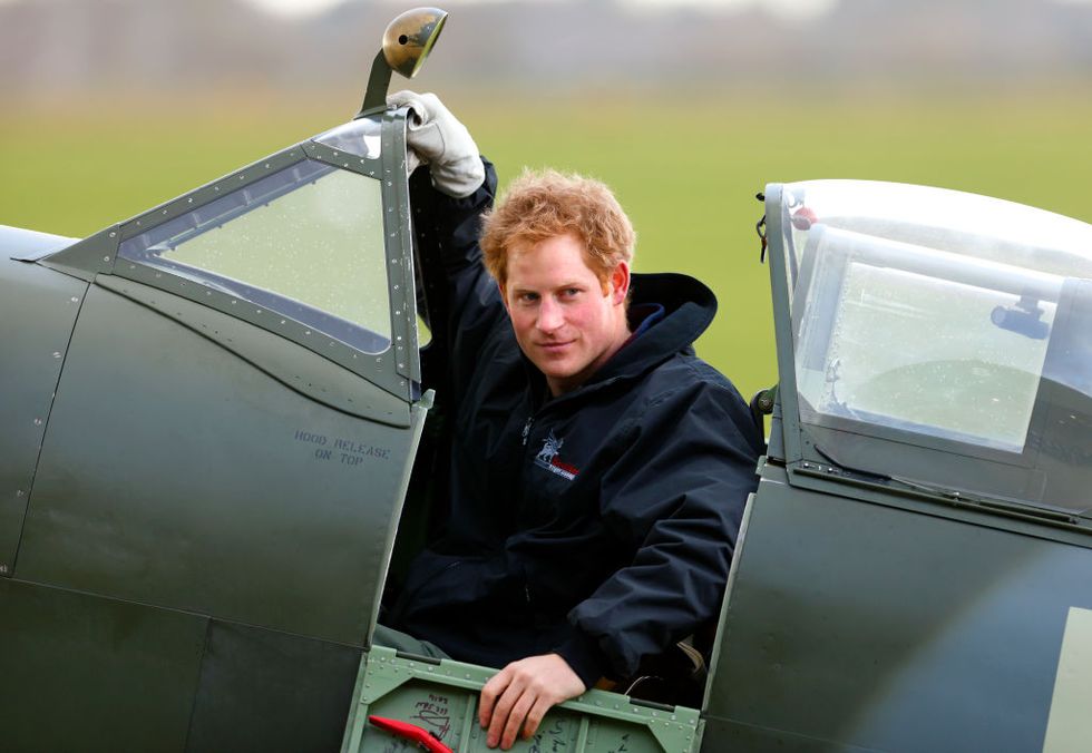prince harry attends a track day for the royal foundation endeavour fund  visits boultbee flight academy