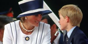 prince harry talks to his mother, diana, princess of wales w