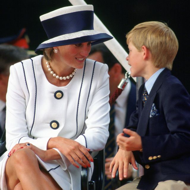 prince harry talks to his mother, diana, princess of wales w