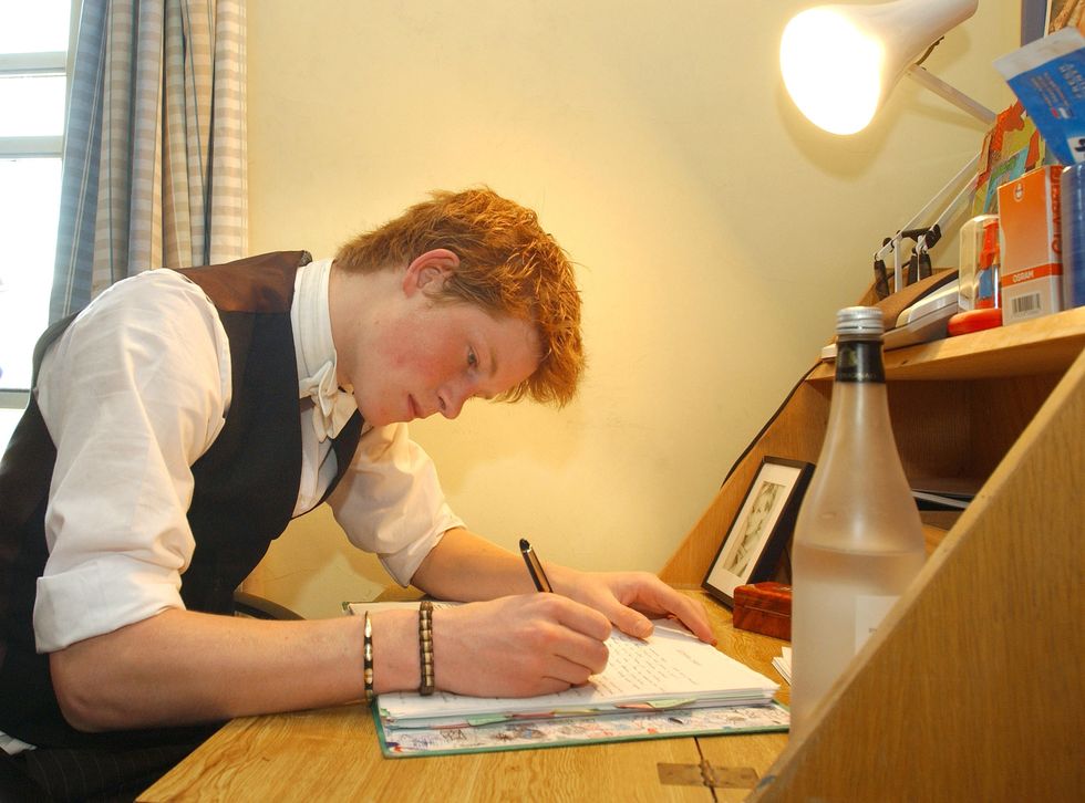 prince harry at his desk