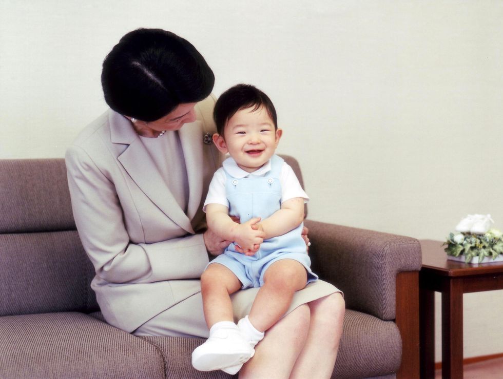 prince hisahito, son of prince akishino and princess kiko in tokyo, japan on august 31, 2007