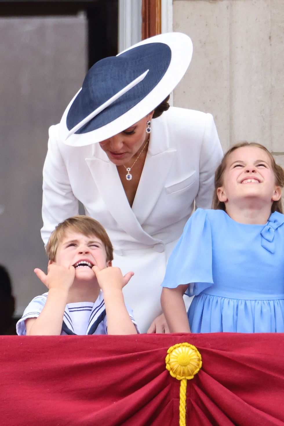 prince louis making faces at trooping the colour