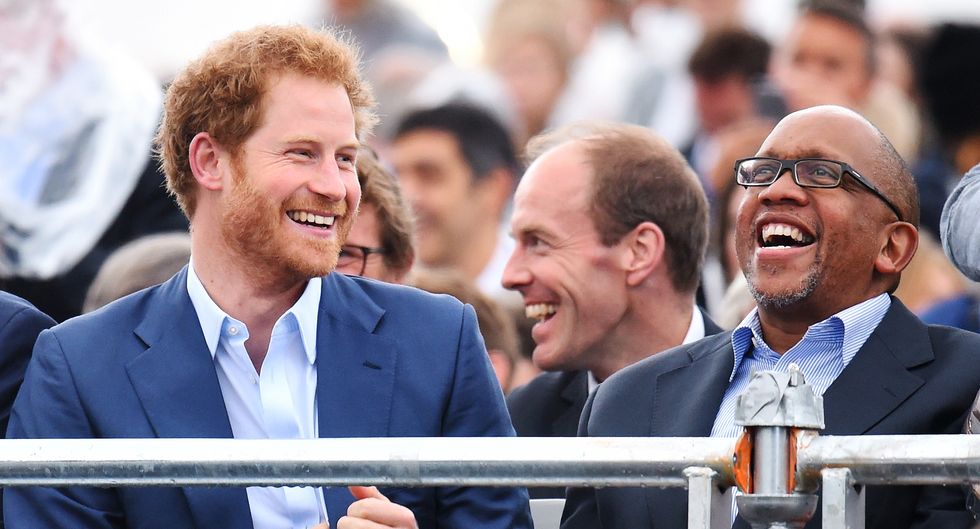 Prince Harry and Prince Seeiso of Lesotho during the Sentebale Concert at Kensington Palace on June 28, 2016 in London.