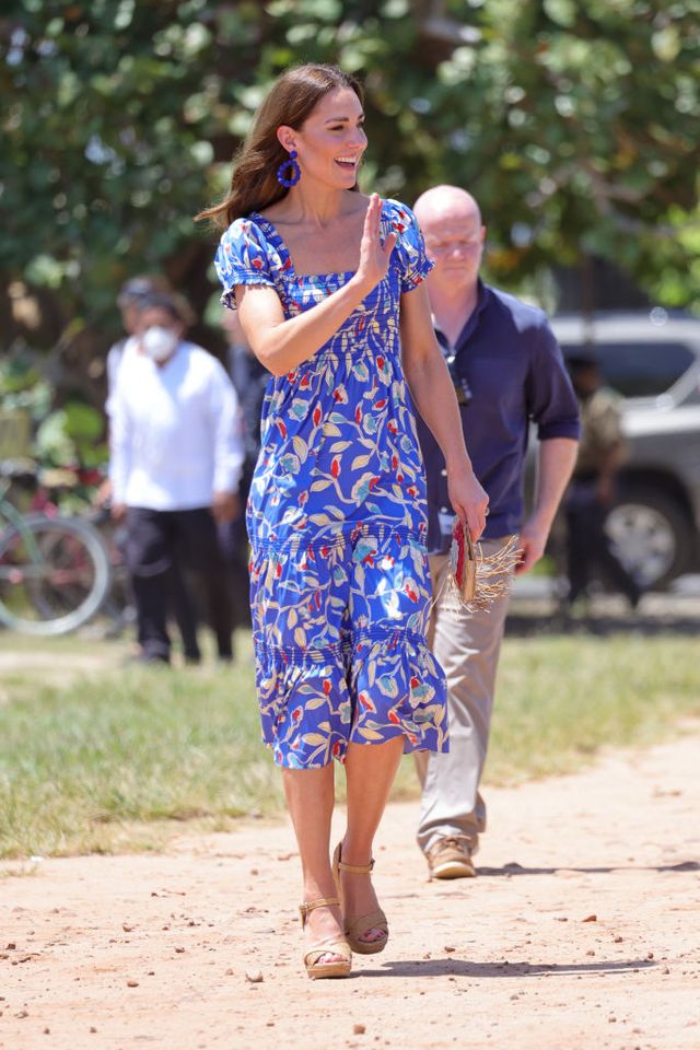 Kate Middleton Wears Tory Burch Dress in Colors of Belize's Flag