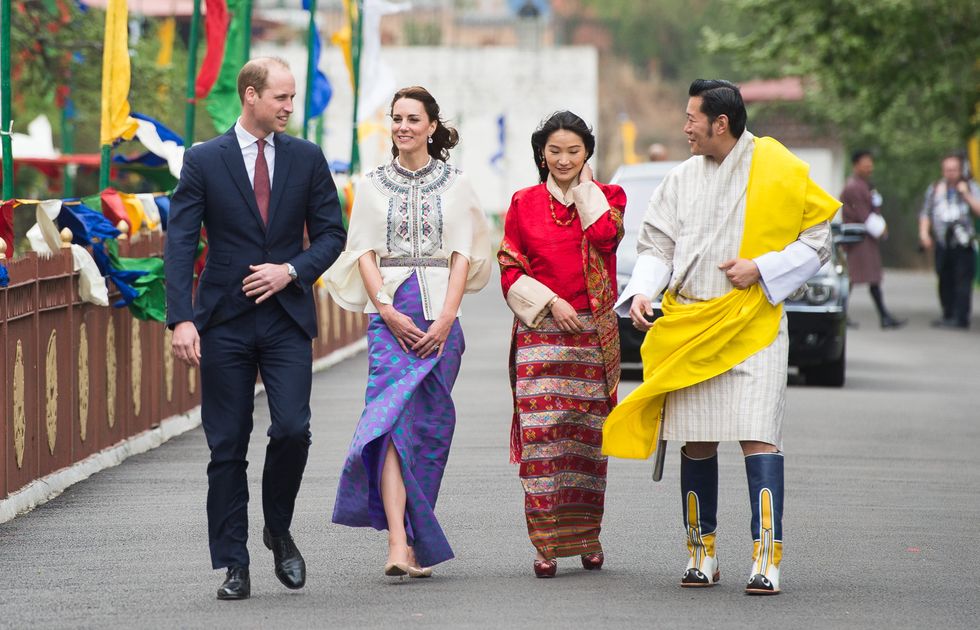prince william and kate with the bhutanese royals