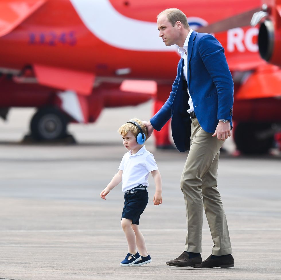 Royal family matches in blue, Charlotte and Louis wear same sneakers for  RAF visit