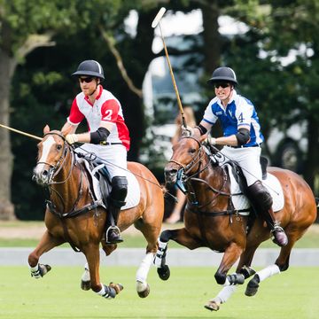 the duke of cambridge and the duke of sussex take part in the king power royal charity polo day