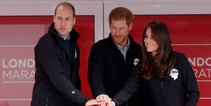 the duke  duchess of cambridge and prince harry attend the virgin money london marathon