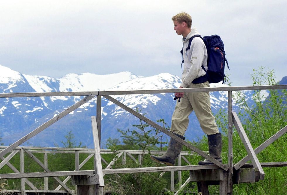 prince william walking in the andes