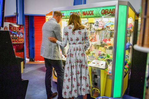 barry, wales   august 05  prince william, duke of cambridge and catherine, duchess of cambridge play a grab a teddy game at island leisure amusement arcade, where gavin and stacey was filmed, during their visit to barry island, south wales, to speak to local business owners about the impact of covid 19 on the tourism sector on august 5, 2020 in barry, wales photo by ben birchall   wpa poolgetty images