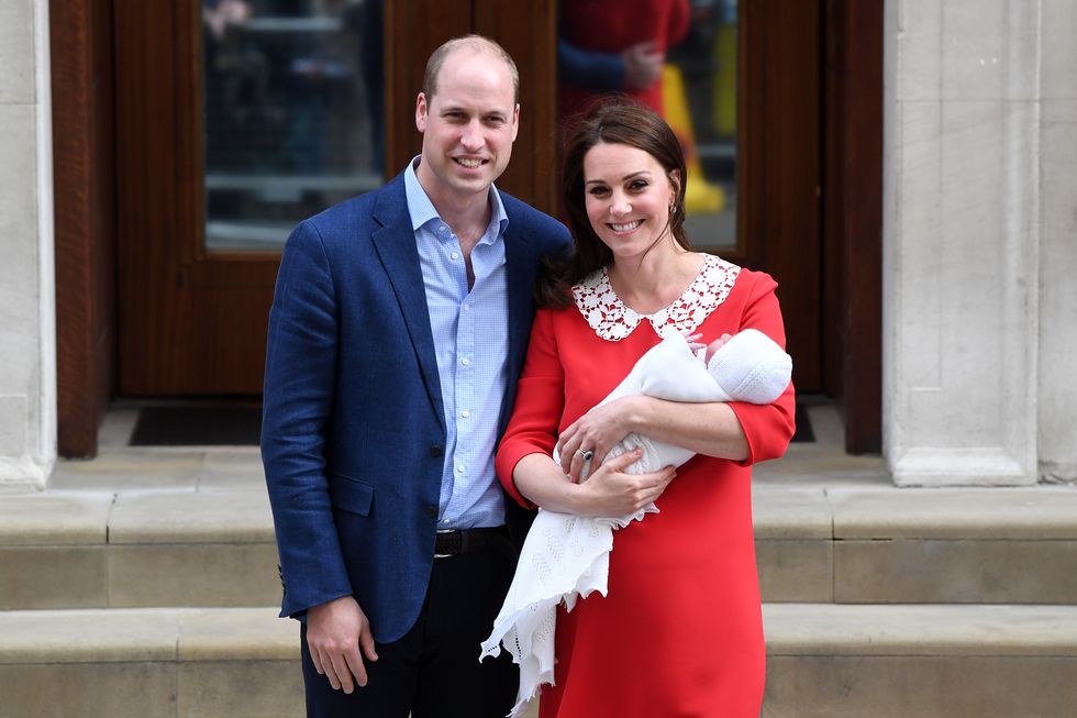 prince william, kate middleton, and prince louis