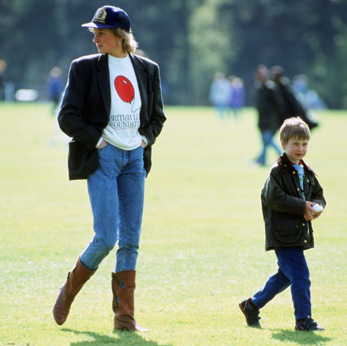 prince william with his mother diana, princess of wales at g