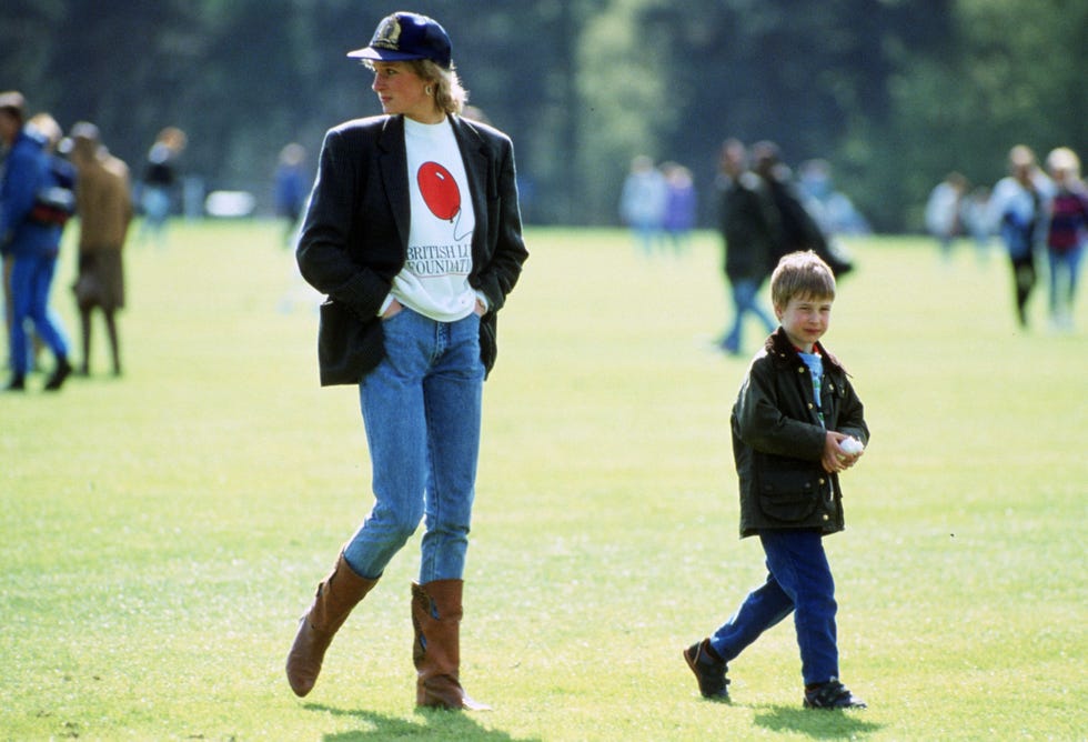 prince william with his mother diana, princess of wales at g