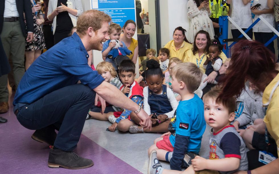 Prince Harry visiting Leeds Children's Hospital in July, 2017​