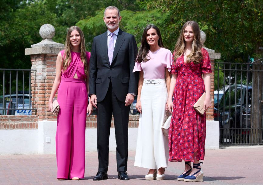 Princess Leonor with a dress by the Spanish firm at the confirmation of the Infanta Sofía