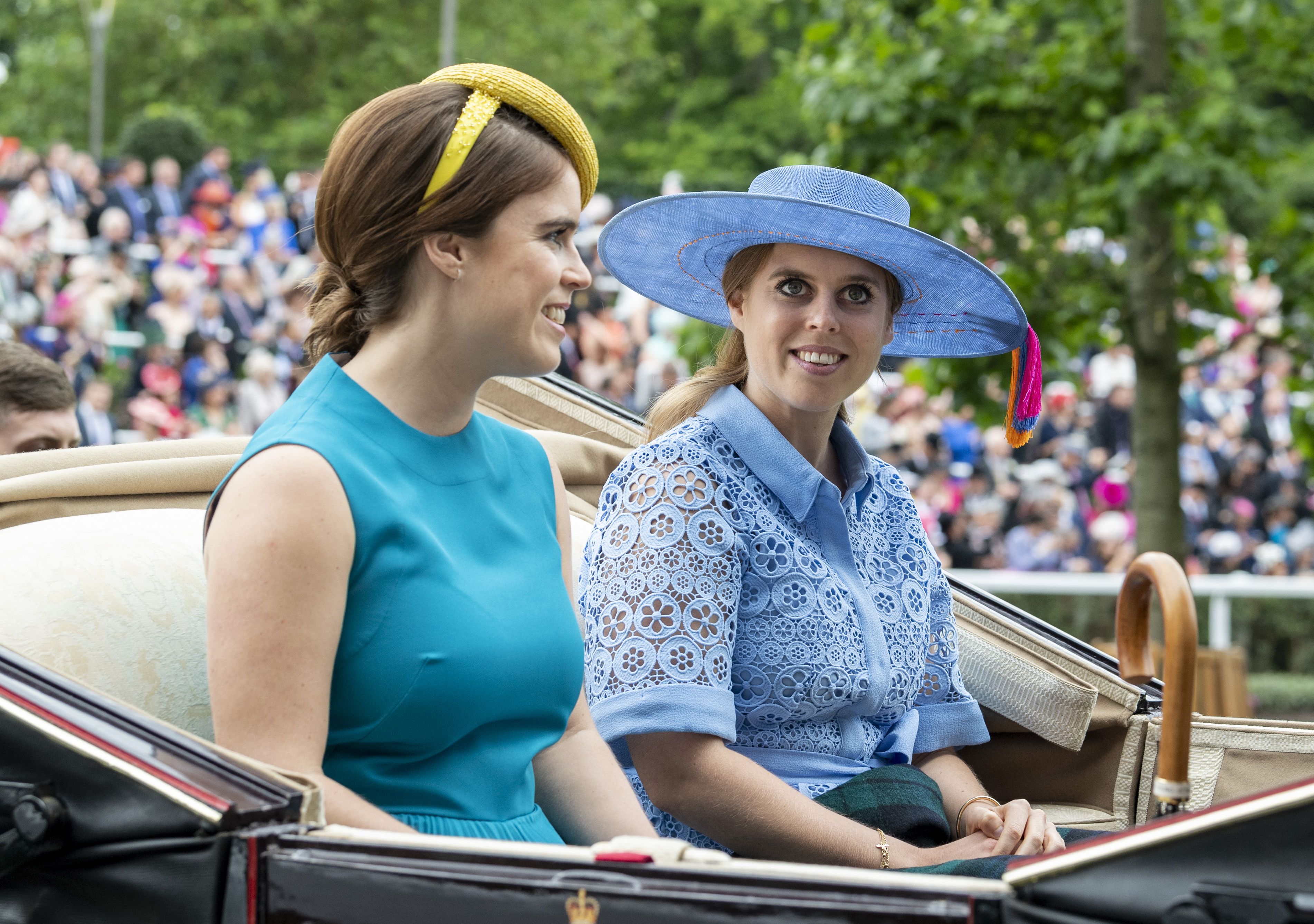 Princess Beatrice and Princess Eugenie Wear Blue to Royal Ascot 2019