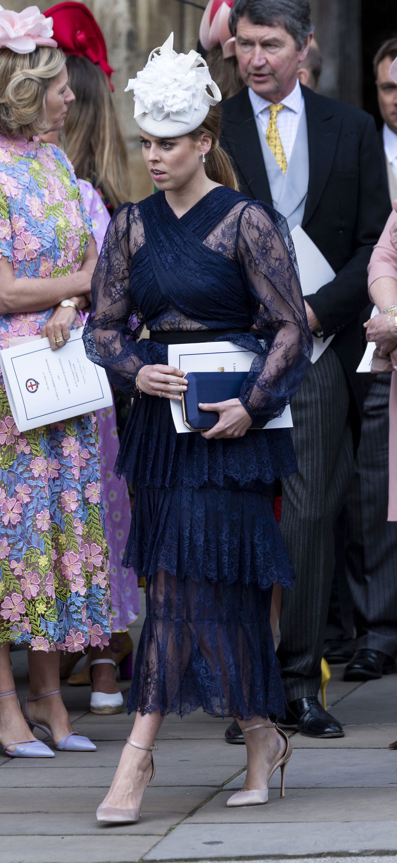 Princess Beatrice Wore Navy Lace to Lady Gabriella Windsor s Wedding