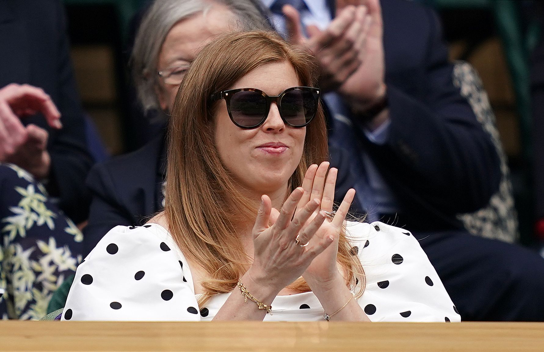 Princess Beatrice Wears a Polka Dot Dress at Wimbledon