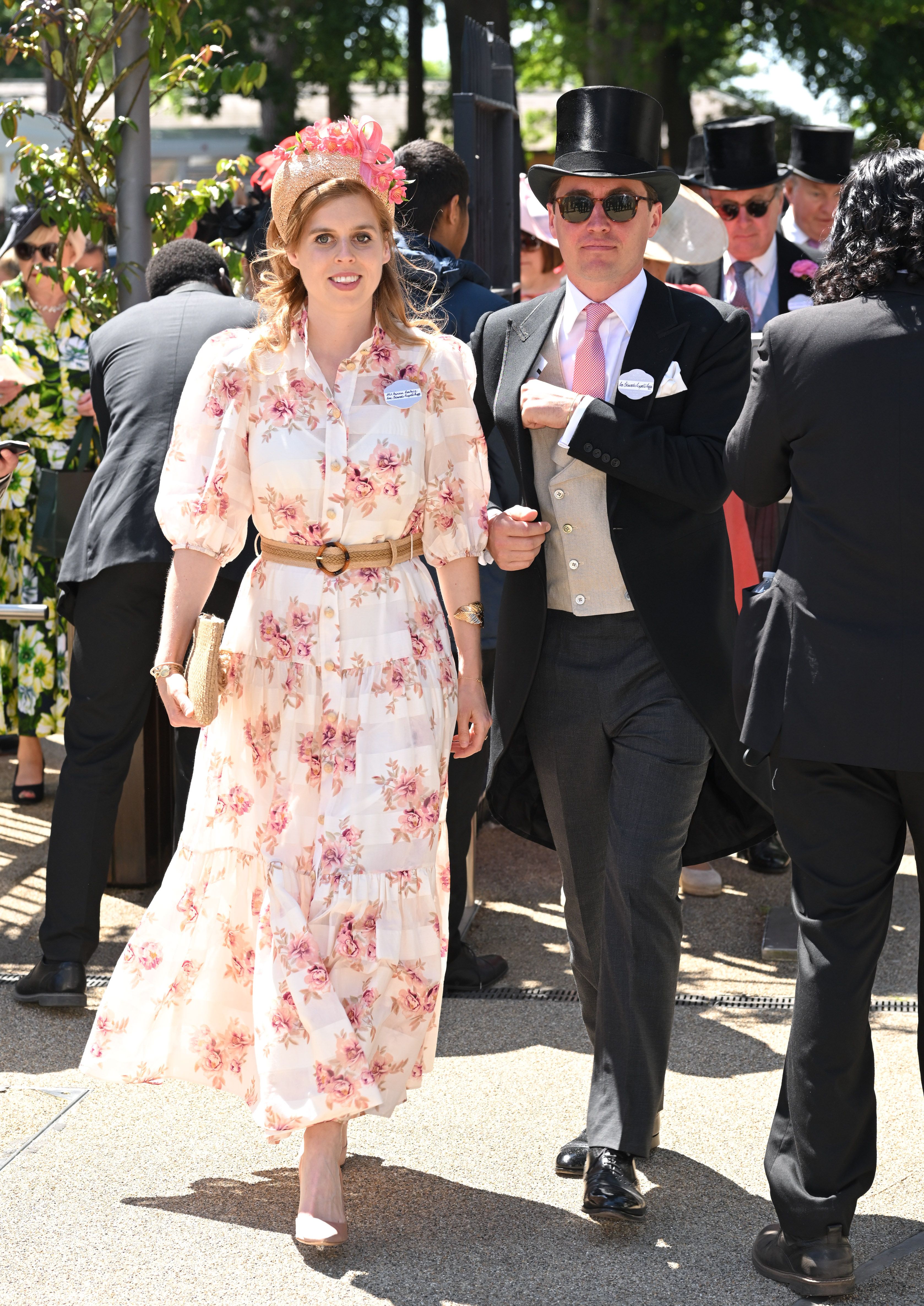 Princess Beatrice Wears a Pink Floral Dress to Wimbledon