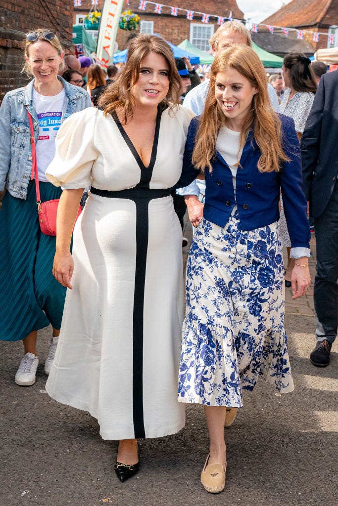 princess beatrice and princess eugenie of york attend a coronation big lunch