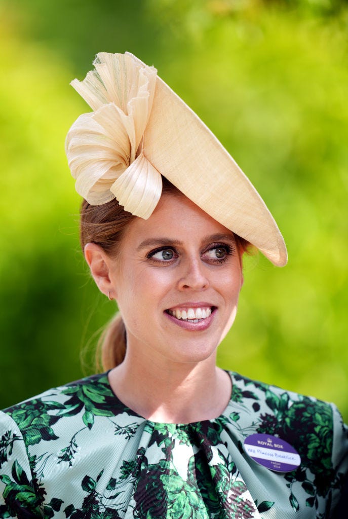 Princess Beatrice Looks So Elegant in a Green Floral Dress at the Royal Ascot