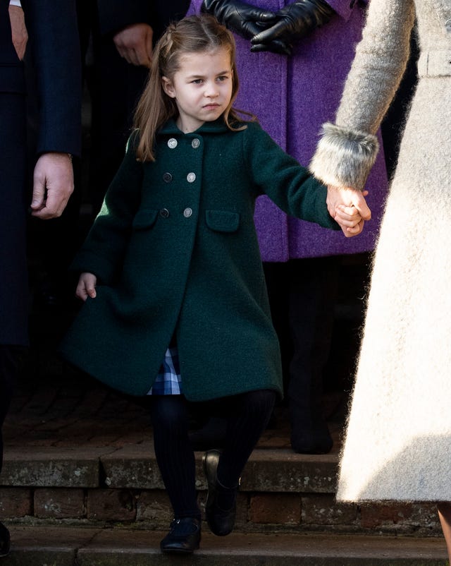See Princess Charlotte Curtsy to Queen Elizabeth on Christmas Day in a See Princess Charlotte Curtsy to Queen Elizabeth on Christmas Day in a