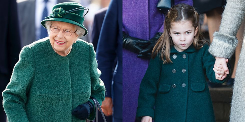 queen elizabeth princess charlotte green jacket