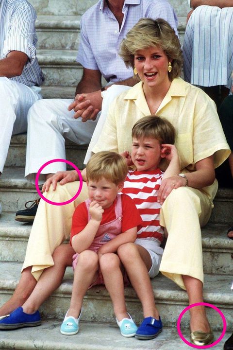 Princess Diana with Harry and William in Spain