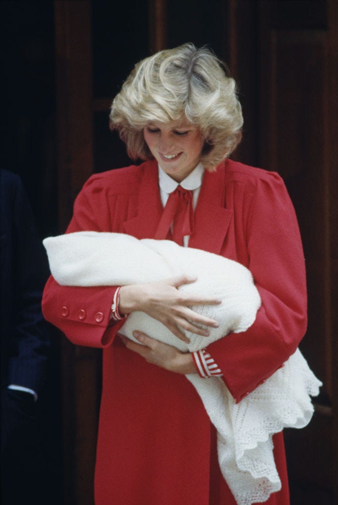 Diana And Newborn Harry