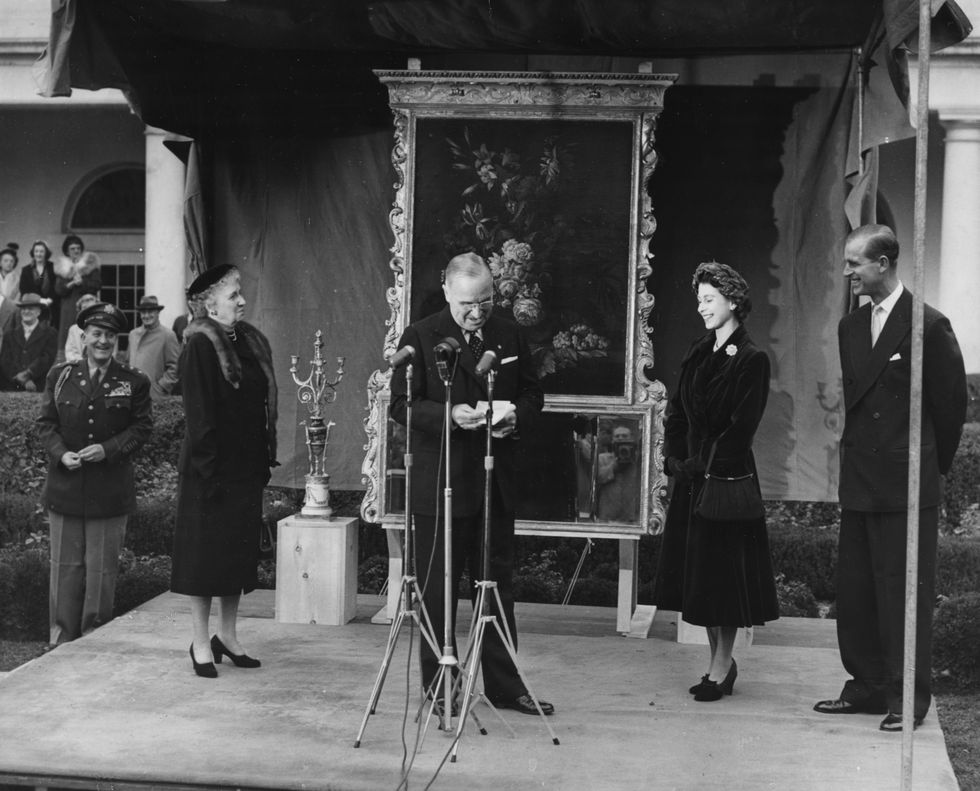 Princess Elizabeth, Prince Philip And Harry Truman