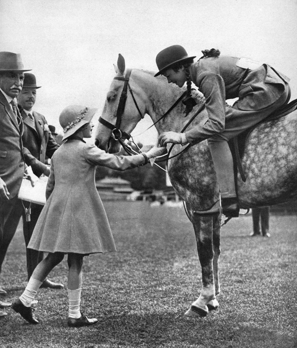 princess elizabeth at children's day, richmond horse show, c1936