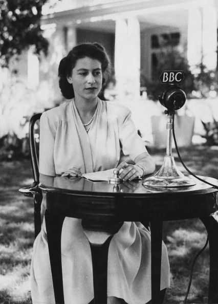 Princess Elizabeth gives a speech from Cape Town, South Africa, on her 21st birthday, on April 21, 1947.