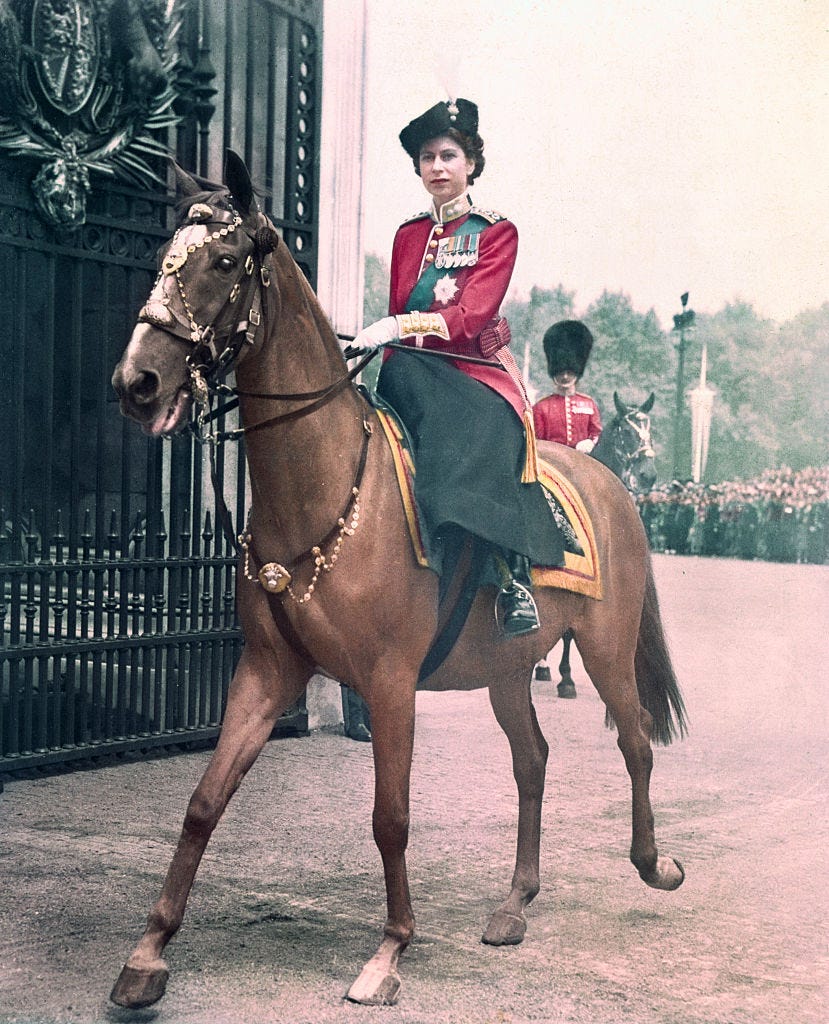 princess elizabeth riding a horse