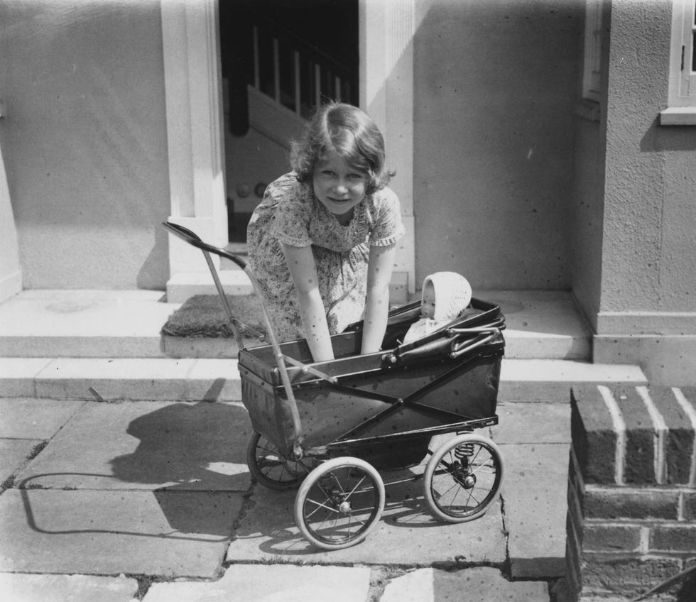 princess elizabeth and toy pram