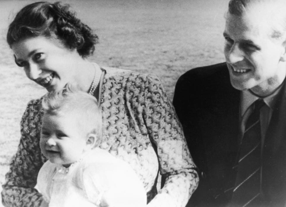 The Queen, Prince Charles and Prince Philip 