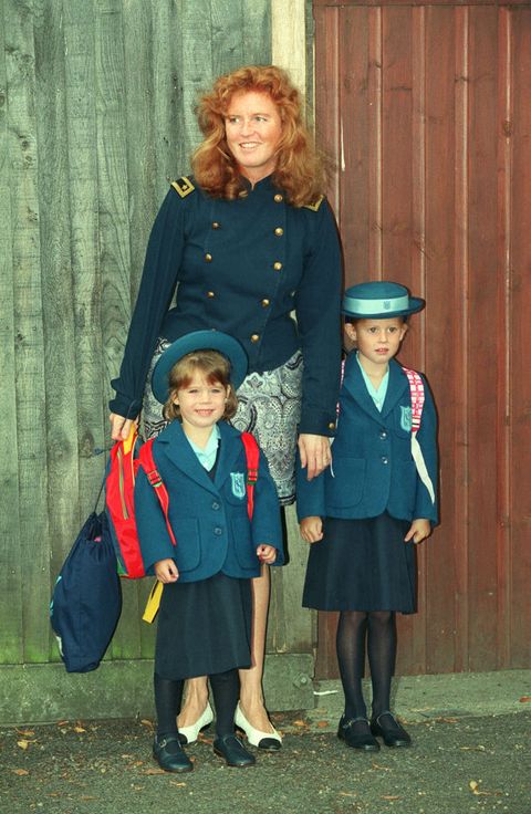 Princess Eugenie at nursery with Princess Beatrice and the Duchess of York