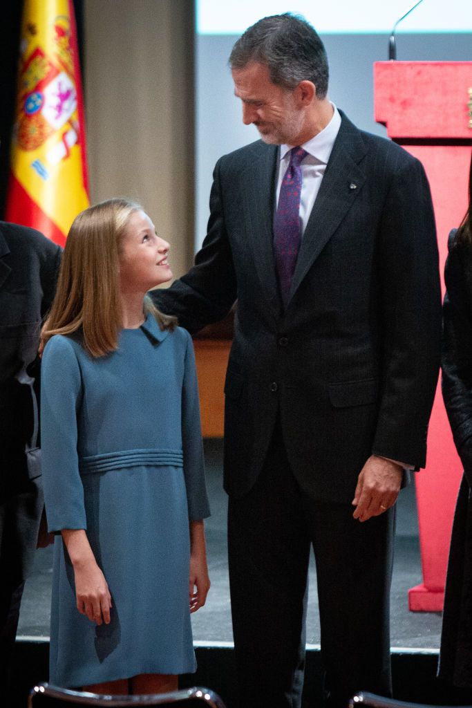 King Felipe VI of Spain, Queen Letizia of Spain, Princess Sofia and  Princess Leonor at the Congress during the Kings first speech to make his  proclamation as King of Spain to the